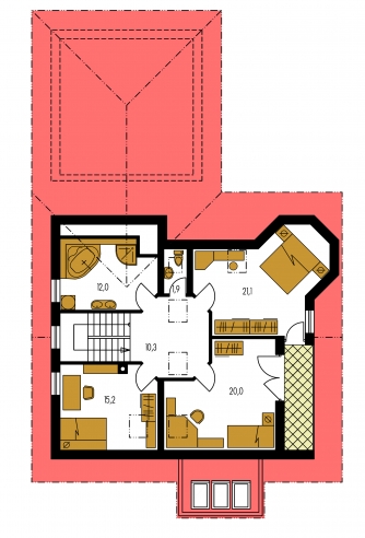 Floor plan of second floor - KLASSIK 145